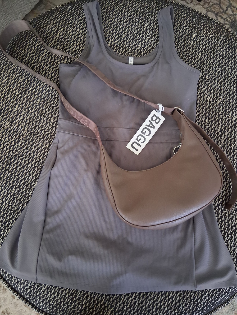 BAGGU Taupe Crescent Shoulder Bag